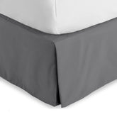 Bare Home king bed skirt center pleats conceal the bed frame with a polished look.
