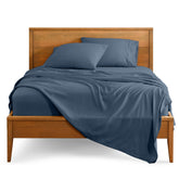 Bare Home queen flat sheet close-up, ultra-soft microfiber for all-season comfort.