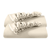 Bare Home twin-xl fitted bottom sheet in sand, front view for a snug, deep-pocket fit.