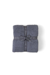 Barefoot Dreams CozyChic Throw Graphite color swatch shows ultra-soft fabric for cozy evenings.