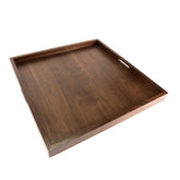 BARsics 24x24 square walnut ottoman tray with ample surface for organization