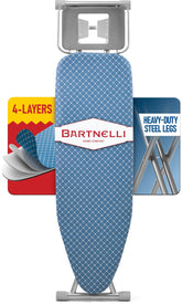 Bartnelli full-size ironing board surface for shirts and linens, generous workspace
