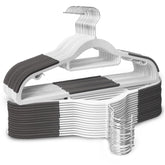 Baseca non-slip hanger with shoulder grips securely holds tops and dresses.