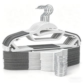 Baseca 30-pack hangers with non-slip design keeping shirts secure and organized.