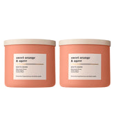 Bath & Body Works 3-Wick Candle in Sweet Orange & Agave, jar closeup for premium presentation.