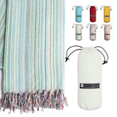 Bay Laurel Turkish Beach Towel with Travel Bag offers oversized beach coverage.