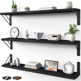 Bayka 36in wall-mounted floating shelves set of 3 for stylish display and extra storage.