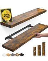 BAYKA floating shelves set2 with 22-5 inch depth for wall storage.