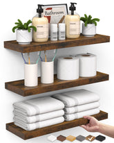 Bayka floating shelves over toilet set3 show sleek storage and clutter control
