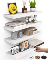 Bayka floating shelves white with invisible brackets for a clean wall display