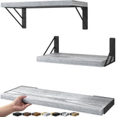 BAYKA wall shelves gray and white set of 3 for stylish organization