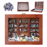 BBVCX Anxiety Bookshelf wooden frame on desk offers calming decor and tactile play.