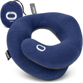 BCOZZY Travel Neck Pillow front view highlights double head and neck support for flights