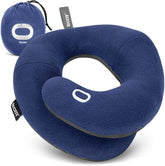 BCOZZY Travel Neck Pillow large navy front view supports the head and neck