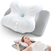 BDEUS cervical pillow with butterfly contour supports side sleepers and neck alignment.