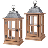 Bdor Lantern Decorative with wooden frame adds rustic charm to indoor spaces.