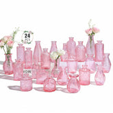 BEAHOT pink bud vases 24-pack with varied shapes for dramatic centerpieces