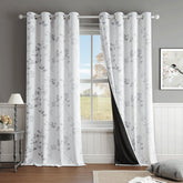 Beauoop floral-pattern blackout curtains, 84in, two panels, improve privacy and glare control.