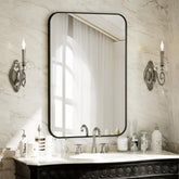BEAUTYPEAK bathroom mirror 24x36 with a black aluminum frame for a durable, modern look.