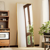 Beautypeak full-length mirror with aluminum frame—offers full-body view for outfit checks.