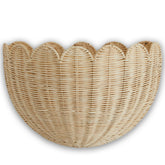 BEBE BASK Lola scalloped wicker wall basket for stylish wall storage
