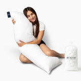 Beckham Hotel Collection body pillow with soft-fill for plush comfort and support.