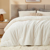 BEDELITE fleece oversized queen comforter front view shows plush warmth