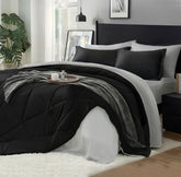 BEDELITE queen comforter set, reversible design for year-round style and adaptability.