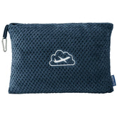BEDELITE travel blanket navy folded in its compact bag, ideal for on-the-go travelers.