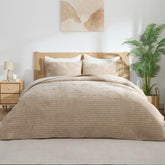 BEDELITE velvet quilt king top view highlights plush texture and luxe shimmer for year-round warmth
