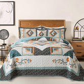 Bedifany garden floral king quilt front view showing all-season style