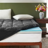 BEDLORE 4-inch topper full setup shows layered support for comfort