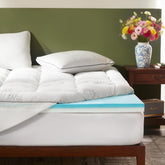 BEDLORE 4 inch memory foam topper on a queen bed provides targeted support