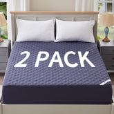 BEDLORE mattress protector with coin quilt pattern in navy for stylish protection