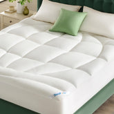 BEDLORE King Mattress Topper close-up shows plush texture for breathable comfort.