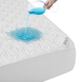 Bedlore waterproof TPU layer protects against spills on an RV queen mattress.