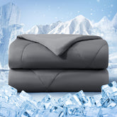 Bedsmile cooling comforter queen top view showing breathable all-season bedding for hot sleepers.