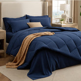 Bedsure 7-piece queen comforter set with hotel-inspired look and soft finish.
