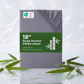 Bedsure bamboo fitted sheet with an 18-inch pocket secures thick mattresses.