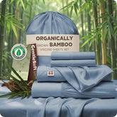 Bedsure bamboo viscose queen sheet set cooling mineral blue for hot sleepers