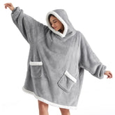 Bedsure blanket hoodie with exterior soft flannel for all-day warmth.