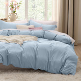 Bedsure Celestial Blue duvet cover king-size in soft, breathable fabric for restful sleep.