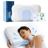 Bedsure cervical neck pillow with dual-core design supports proper alignment for restful sleep.