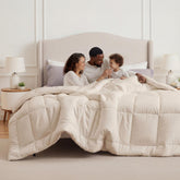 Bedsure box-stitch design keeps fill evenly distributed for lasting warmth.