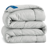 Bedsure comforter with box stitching keeps fill evenly distributed for lasting comfort.