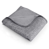 Bedsure cooling blanket on twin bed shows instant cooling for hot sleepers.