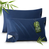 Bedsure cooling pillowcase pair in navy blue enhances nightly comfort with breathable fabric