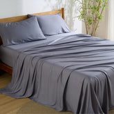Bedsure cooling sheets king flat sheet in dark grey for cool, comfortable sleep