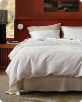 Bedsure cotton duvet cover waffle texture close-up for year-round comfort.