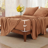 Bedsure flat sheet with a cotton-like finish offers cozy, skin-friendly comfort.